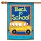 Toland Home Garden; Toland Home Garden Blue and Yellow School Bus Outdoor House Flag 28" x 40"; Category:Yard Stakes & Flags; Image:2